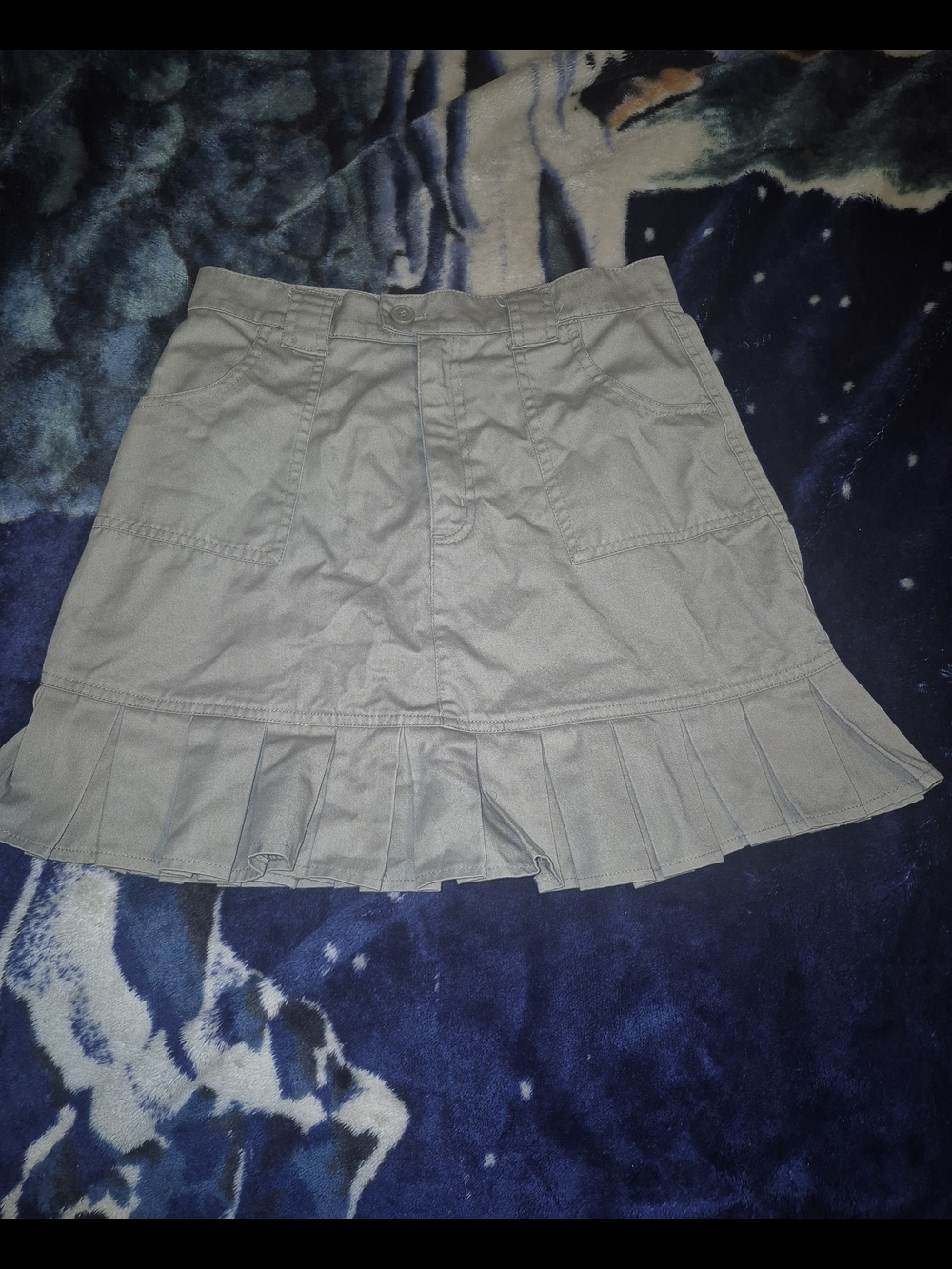 U.S. Polo Assn. Light Gray Pleated-Hem Mini Skirt